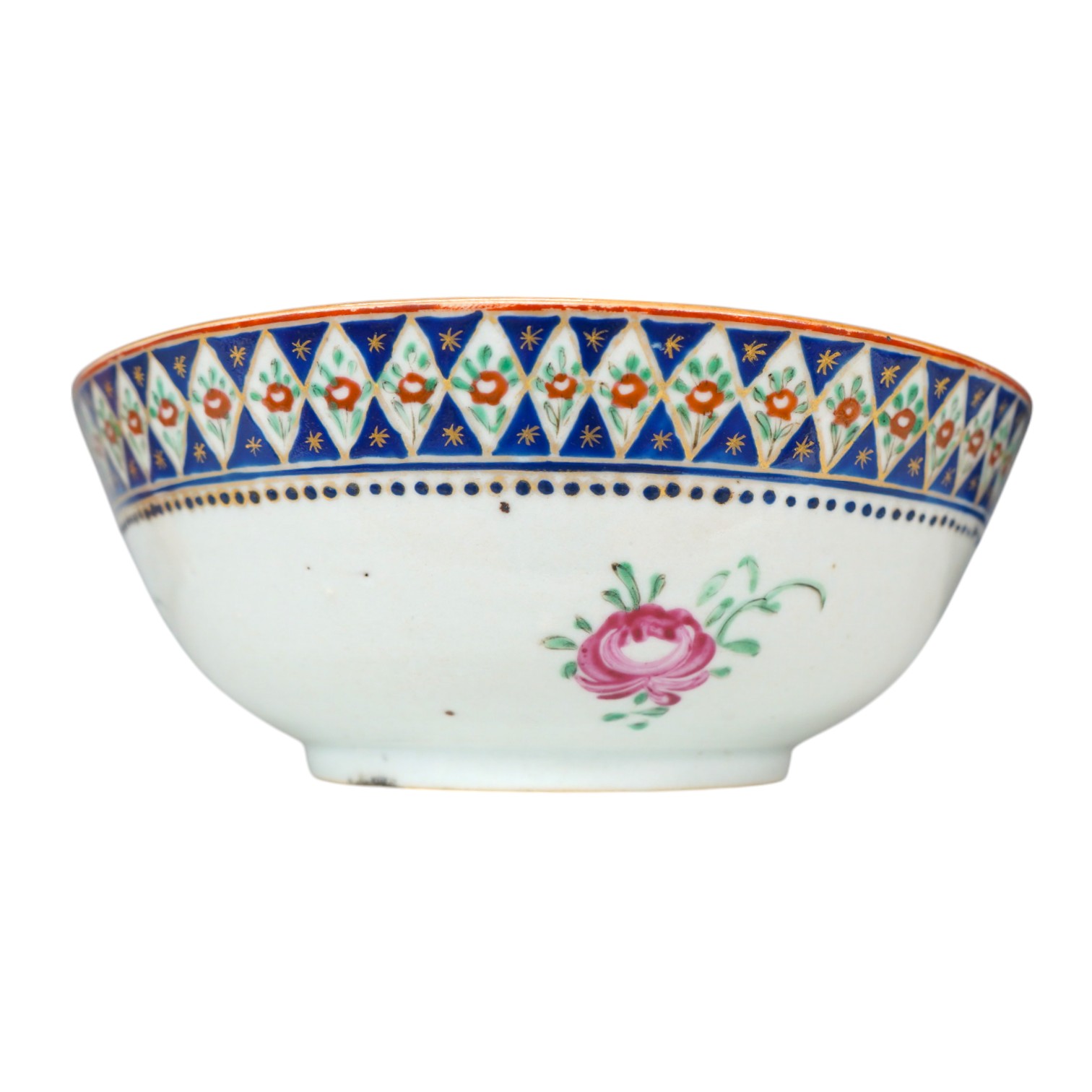 A matching Chinese Persian dish and bow and a separate dish, bowl 12cm diameter. Condition - fair to good